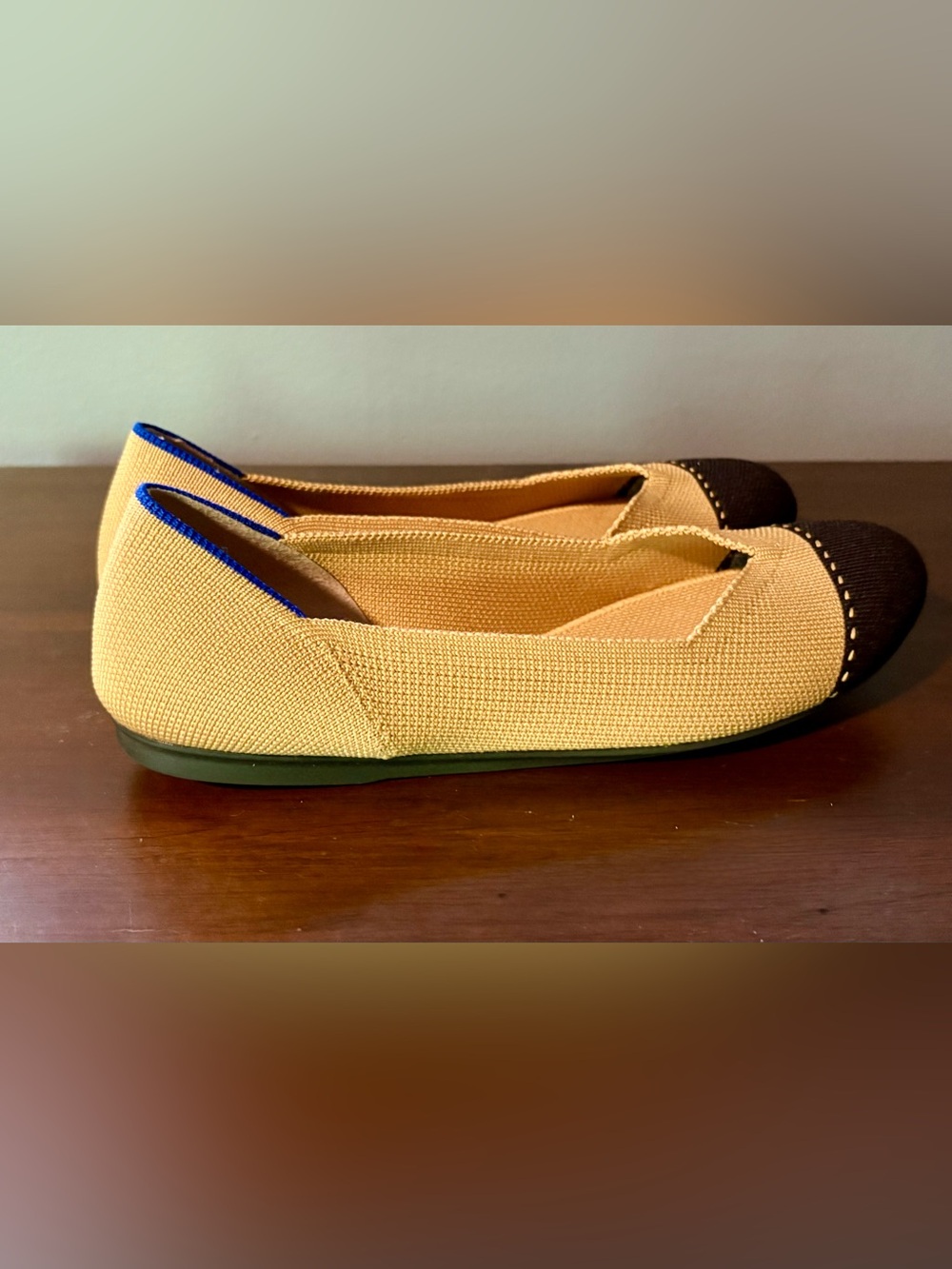 Rothy’s The Point Camel Captoe Knit Ballet Flats - size 7.5